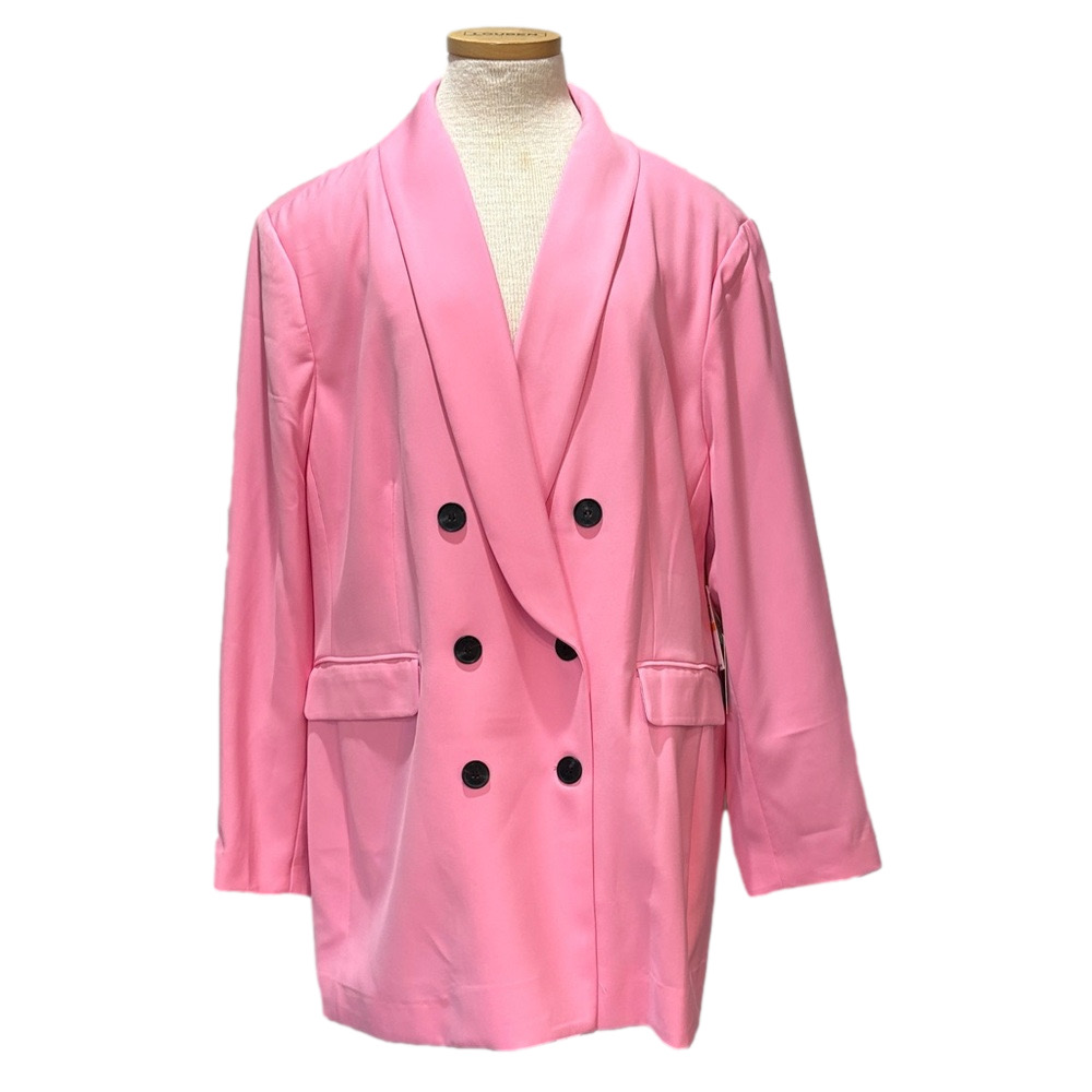 CeCe sz 24W pink begonia double breasted blazer NWT